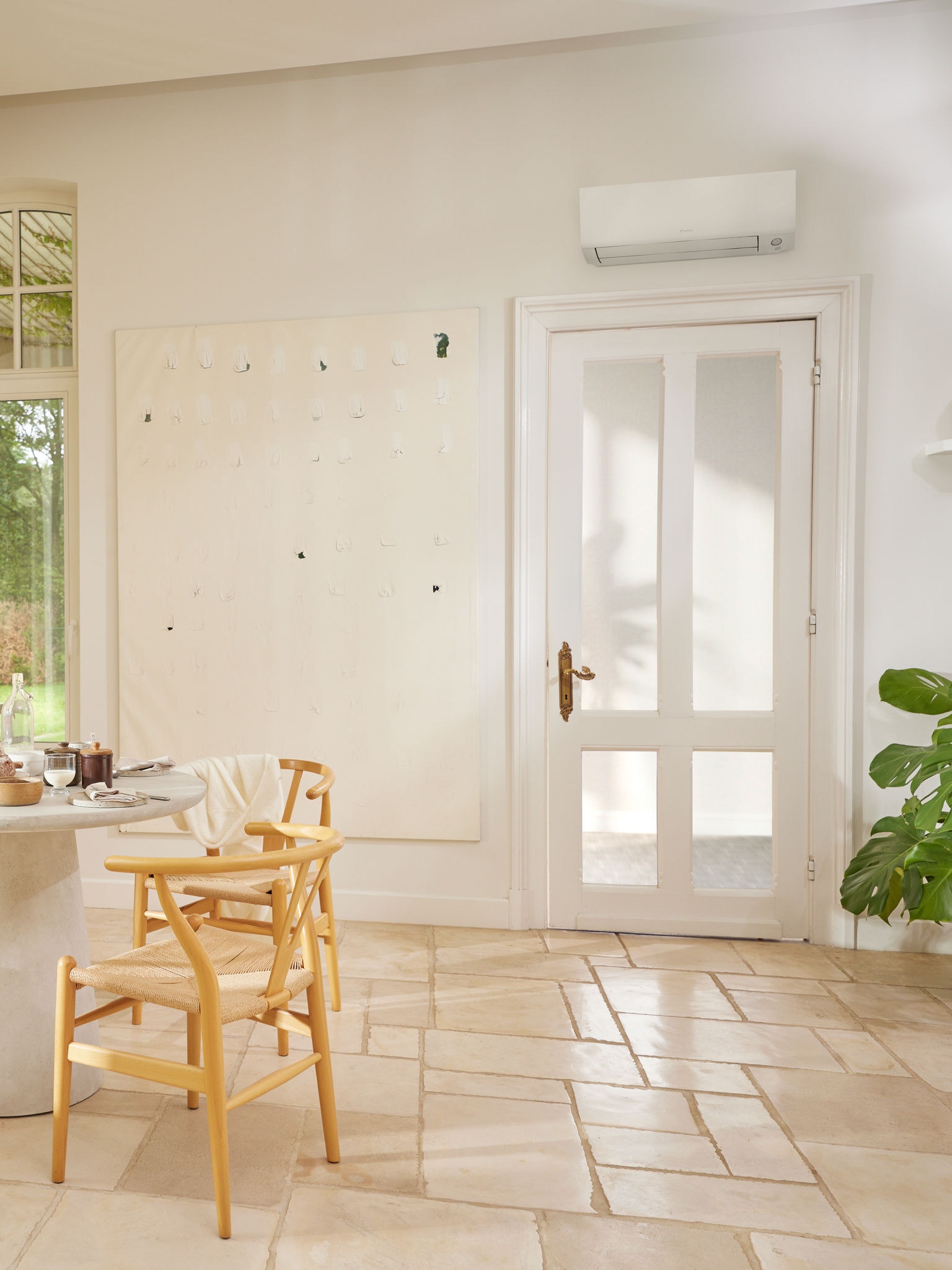 Heat pump installed in kitchen